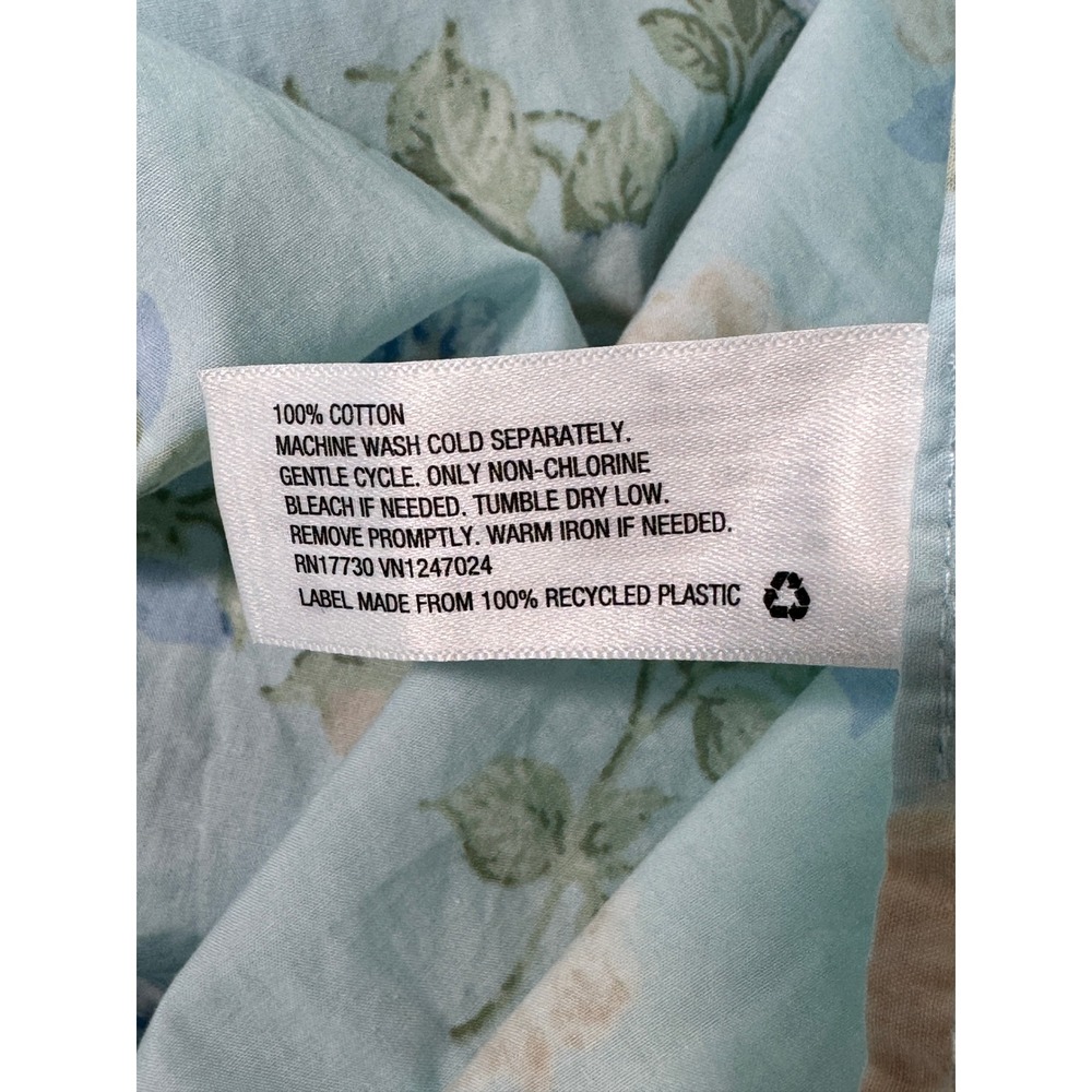 LoveShackFancy x Target Dress Womens 8 Blue NEW Floral Puff Sleeve Midi Belted - Picture 11 of 13